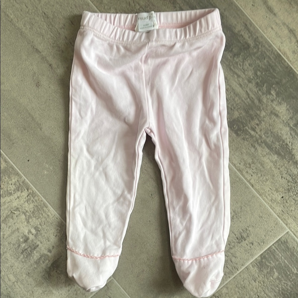 2/$10 Mud Pie Pink Knit Leggings with Footies
